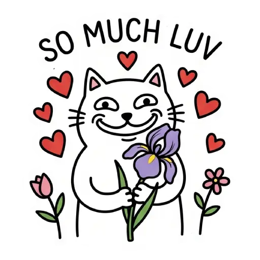 funny, cat, love, romantic, love you, WhatsApp, sticker, valentine (16)